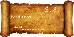 Sand Anna névjegykártya