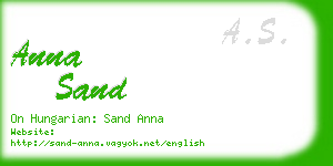 anna sand business card